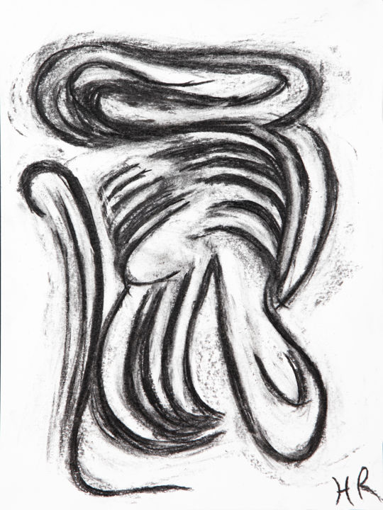Drawing titled "Cava" by Hélène Roberge, Original Artwork, Charcoal