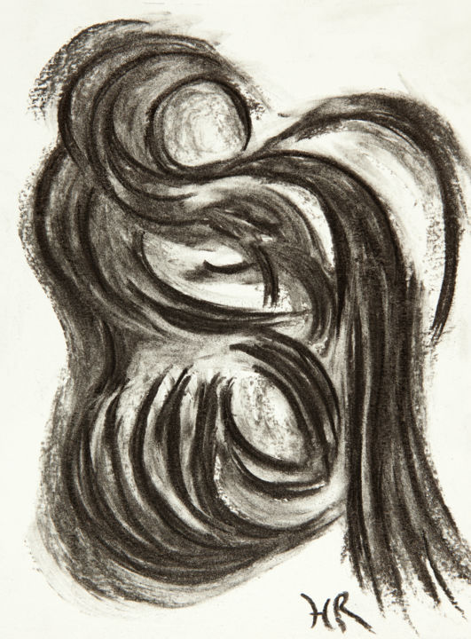 Drawing titled "Soro" by Hélène Roberge, Original Artwork, Charcoal