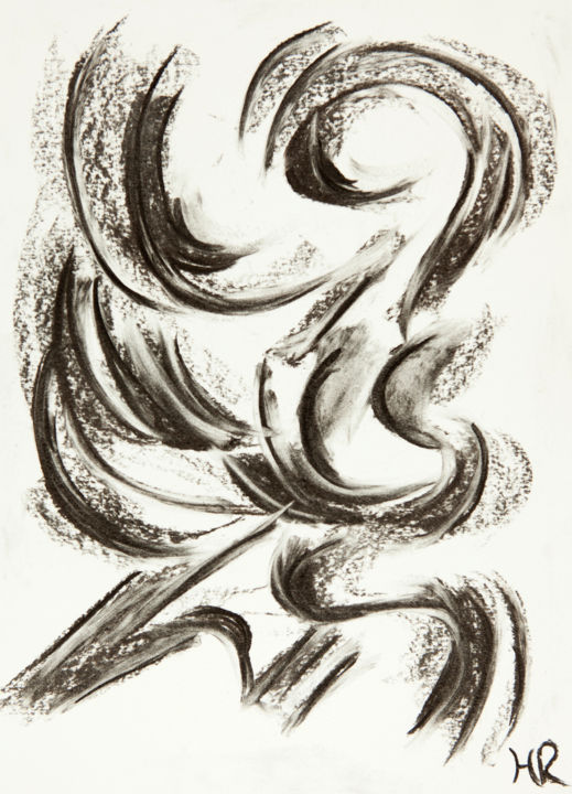 Drawing titled "Movo" by Hélène Roberge, Original Artwork, Charcoal