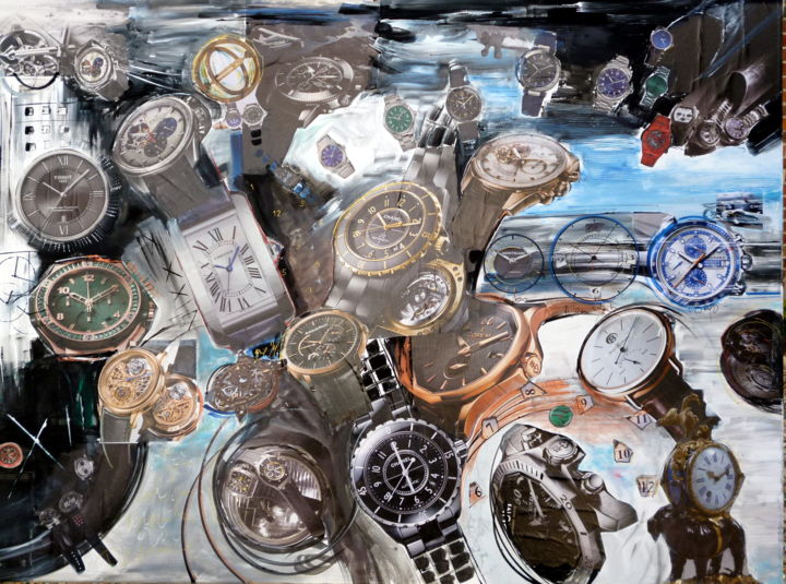 Painting titled "on-time.jpg" by Helene Rousselot, Original Artwork