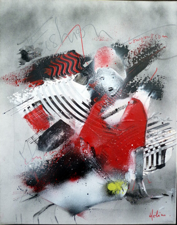 Peinture intitulée "L'intrigante" par Helene Rousselot, Œuvre d'art originale, Acrylique