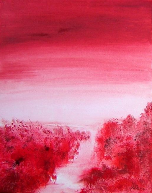 Painting titled "Red" by Helene Rousselot, Original Artwork