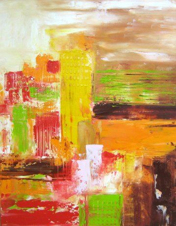 Painting titled "Metropolitaine" by Helene Rousselot, Original Artwork