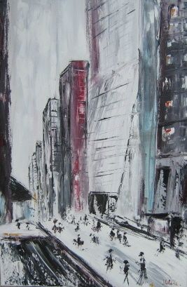 Malarstwo zatytułowany „NY” autorstwa Helene Rousselot, Oryginalna praca