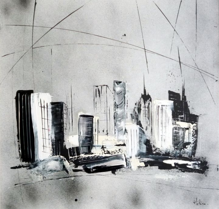 Malerei mit dem Titel "east-midtown.jpg" von Helene Rousselot, Original-Kunstwerk