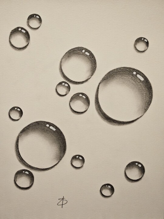 Disegno intitolato "bubble 2" da Helene Sommer, Opera d'arte originale, Matita