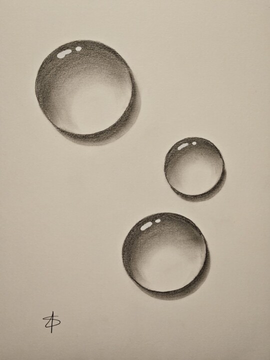 Dessin intitulée "bubble 3" par Helene Sommer, Œuvre d'art originale, Crayon