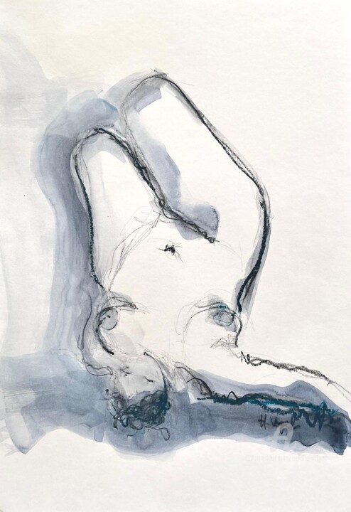 Dibujo titulada "Clarinha abandon ca…" por Helene Vogel, Obra de arte original, Carbón