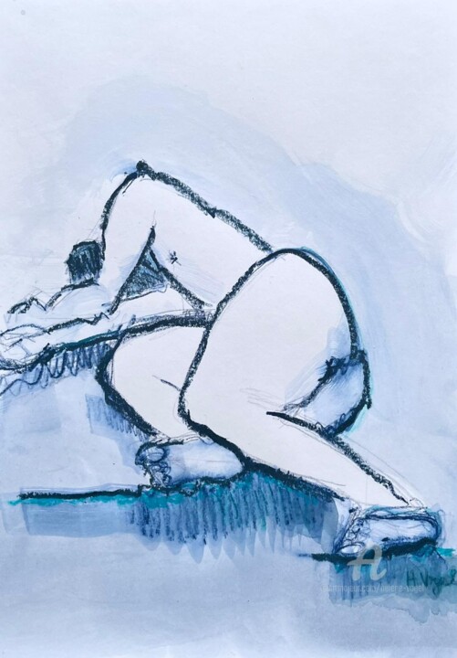 Disegno intitolato "Gorkem abandon endo…" da Helene Vogel, Opera d'arte originale, Carbone