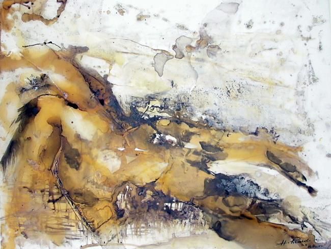 Malerei mit dem Titel "'' AILLEURS ''" von Hélène Picardi, Original-Kunstwerk, Öl