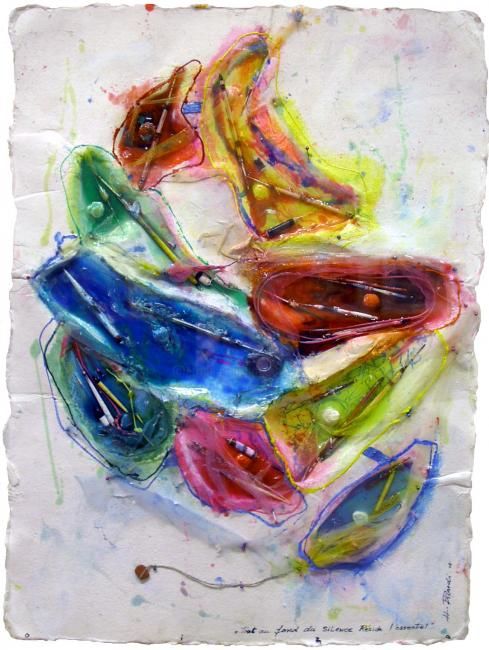 Peinture intitulée "tout au fond du sil…" par Hélène Picardi, Œuvre d'art originale, Huile
