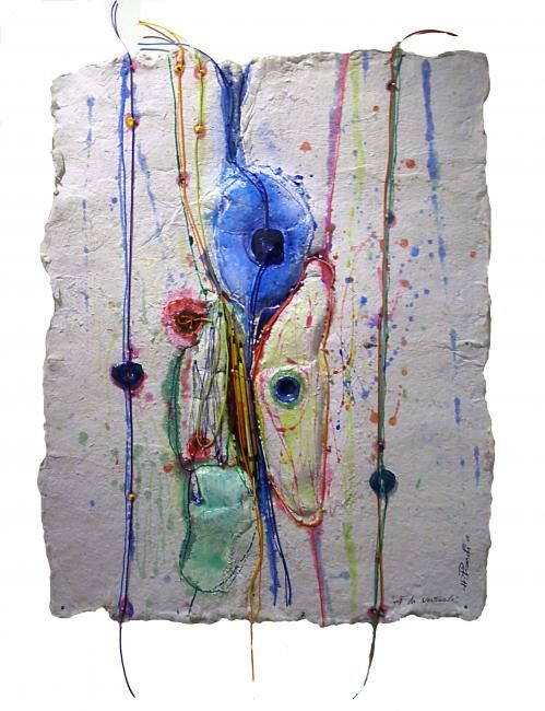 Картина под названием "a la verticale" - Hélène Picardi, Подлинное произведение искусства, Масло