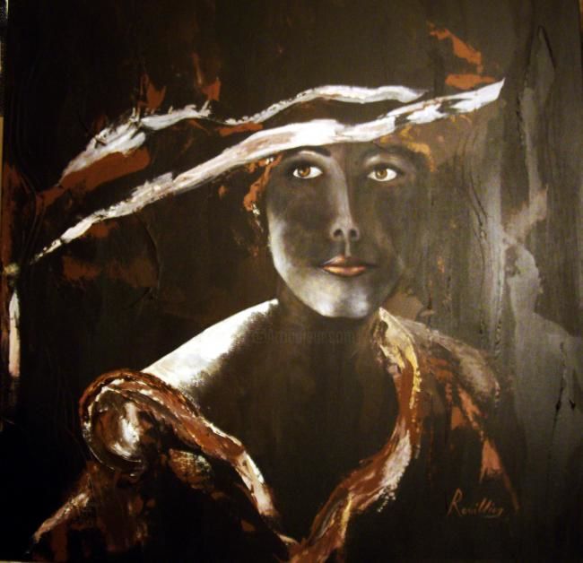 Peinture intitulée "LA BELLE ANGÉLIQUE" par Helene Rouillier, Œuvre d'art originale, Huile