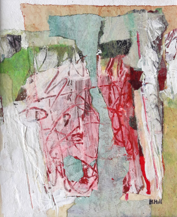 Colagens intitulada "Les Cévennes II" por Helen Hill, Obras de arte originais, Colagens