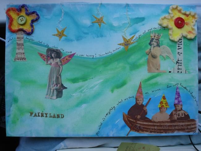 Collages intitulée "fairyland" par La Fée Antique, Œuvre d'art originale