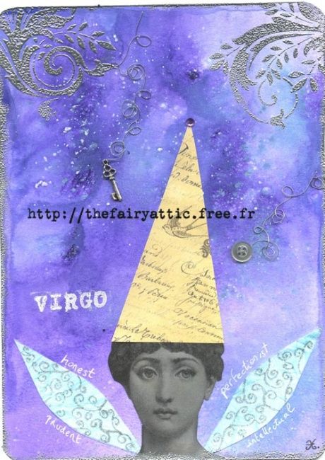 Collages intitulée "virgo,star sign fae…" par La Fée Antique, Œuvre d'art originale