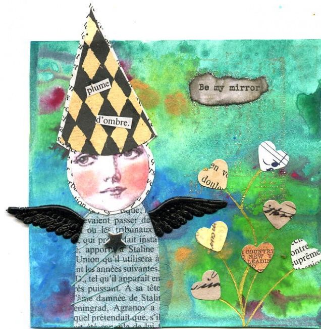Collages intitulée "les petites ailes n…" par La Fée Antique, Œuvre d'art originale