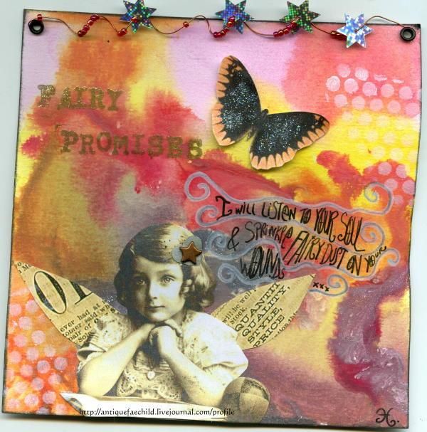 Collages intitulée "Fairy promise colle…" par La Fée Antique, Œuvre d'art originale