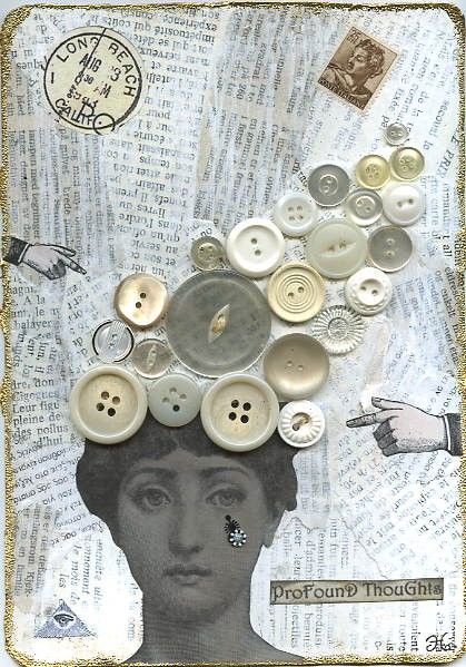 Collages intitolato "God in the blank Pa…" da La Fée Antique, Opera d'arte originale