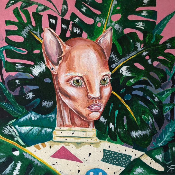 Peinture intitulée "Зов джунглей" par Lena Kreibring, Œuvre d'art originale, Acrylique