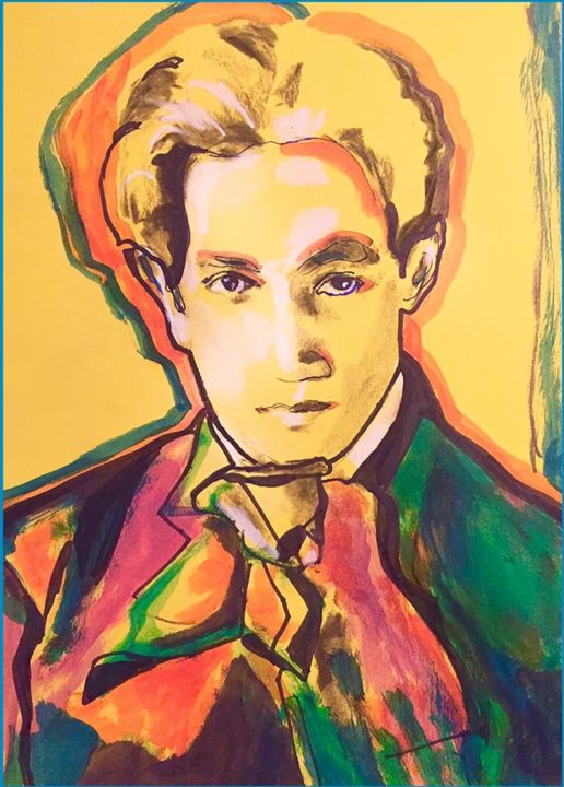 Tekening getiteld "Portrait of Egon Sc…" door Helia Tayebi, Origineel Kunstwerk, Inkt