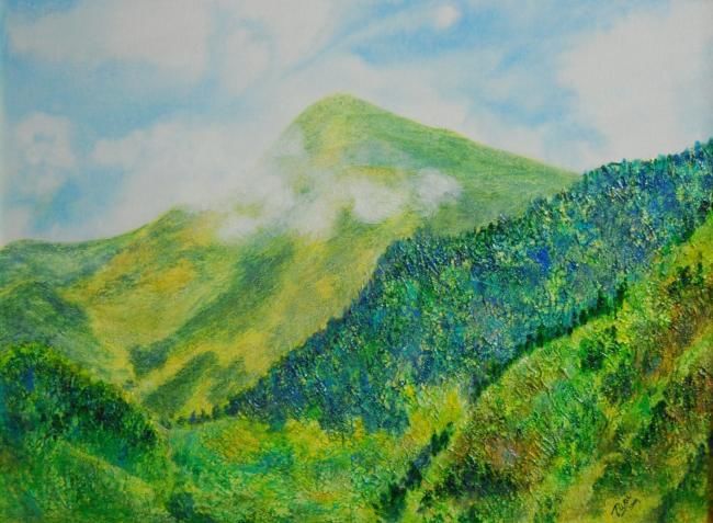 Painting titled "Mountain Series" by Helios Chan, Original Artwork