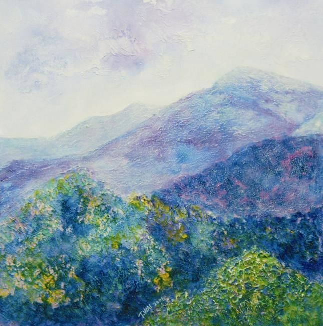 Malerei mit dem Titel "Mountain Series" von Helios Chan, Original-Kunstwerk