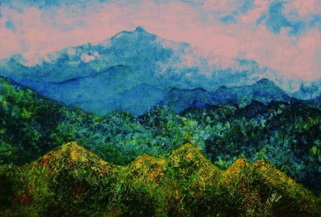 Painting titled "Mountain Series" by Helios Chan, Original Artwork