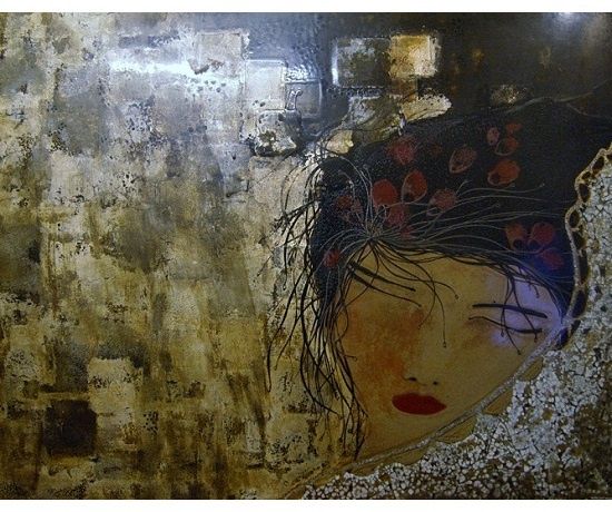 Painting titled "Ha Noi" by Heloise Petit, Original Artwork, Oil