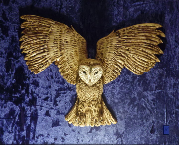Sculpture intitulée "CHOUETTE  OWL  BÚHO" par Hélène Patris, Œuvre d'art originale, Terre cuite