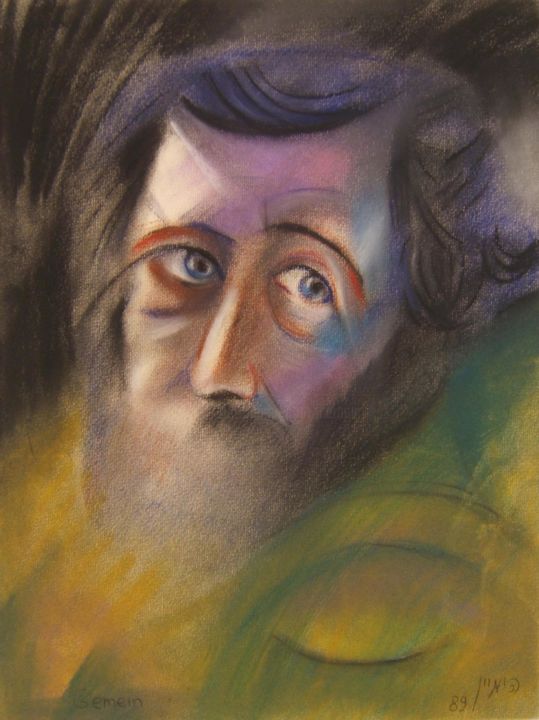Картина под названием "издатель Леонид Гле…" - Moshe Hemain, Подлинное произведение искусства, Пастель