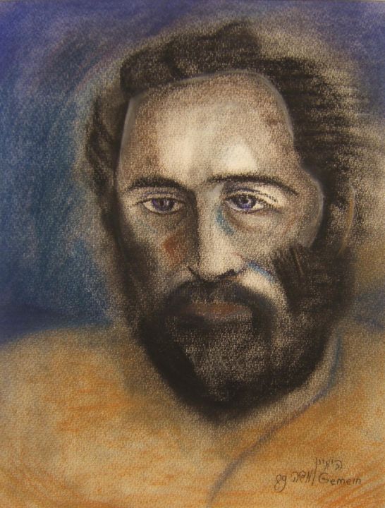 Painting titled "Общественный деятел…" by Moshe Hemain, Original Artwork, Pastel