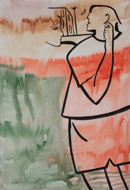 Картина под названием "Ты, что следишь за…" - Moshe Hemain, Подлинное произведение искусства, Масло