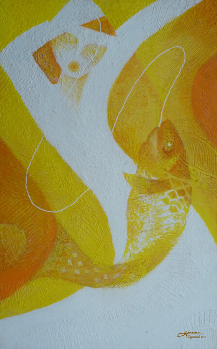 Картина под названием "Fishing Trip-Panel 2" - Hemu Aggarwal (hyaggarwal), Подлинное произведение искусства, Акрил Установле…