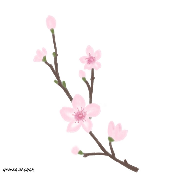 「Sakura」というタイトルのデジタルアーツ Hemza Zegharによって, オリジナルのアートワーク, 2Dデジタルワーク
