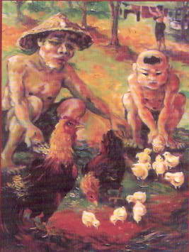 Ζωγραφική με τίτλο "Keluarga Baru" από Hendro Iswanto, Αυθεντικά έργα τέχνης