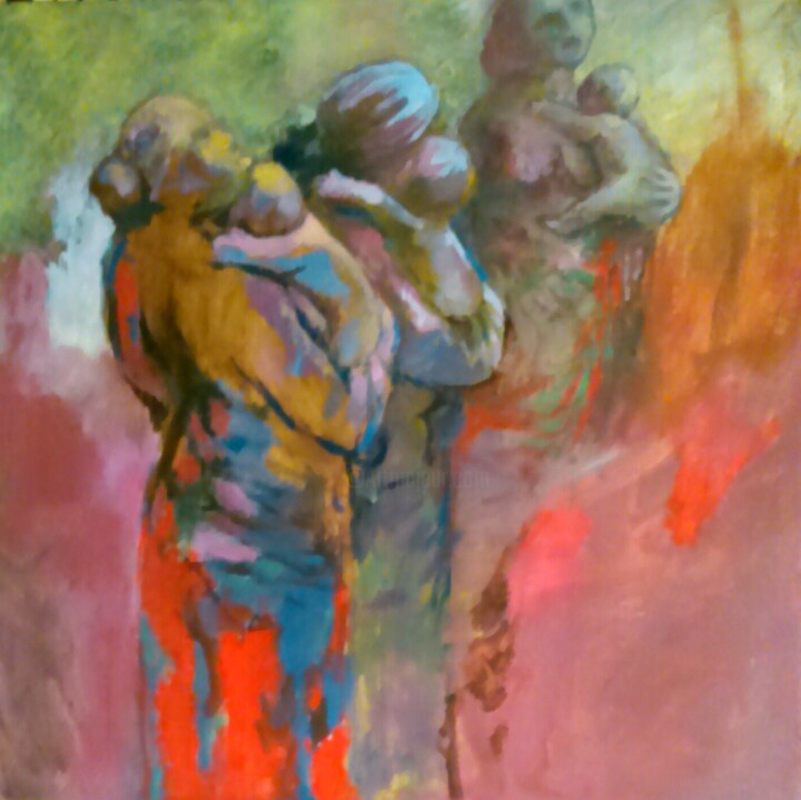 Painting titled "mothers-and-babies.…" by Heng Eowlin, Original Artwork