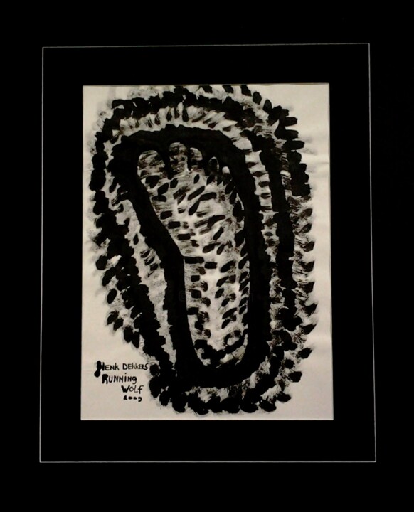Malerei mit dem Titel "Black feet" von Henk Dekkers, Original-Kunstwerk, Tinte