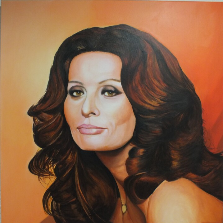 Peinture intitulée "La bella Loren" par Henk Soet, Œuvre d'art originale, Acrylique