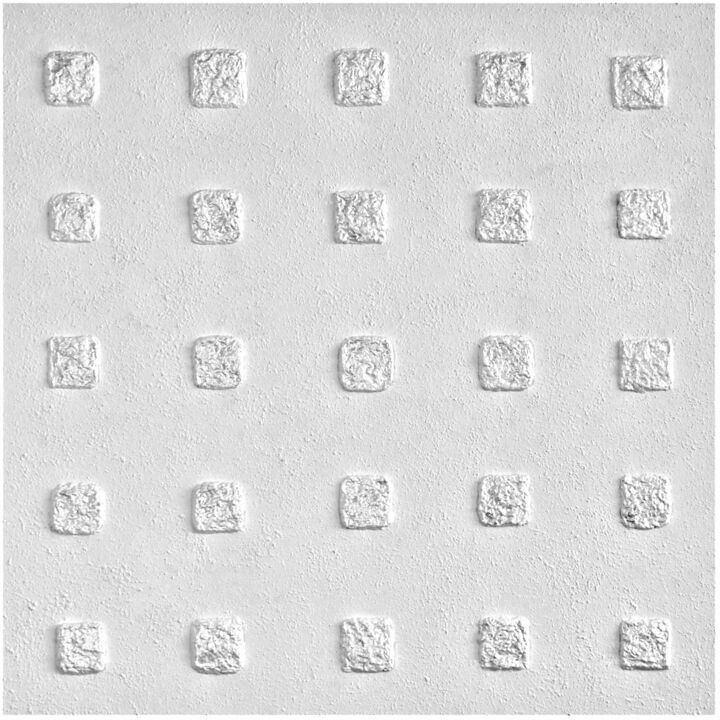 Malarstwo zatytułowany „Small white squares…” autorstwa Henk Broeke, Oryginalna praca, Akryl Zamontowany na Drewniana rama n…