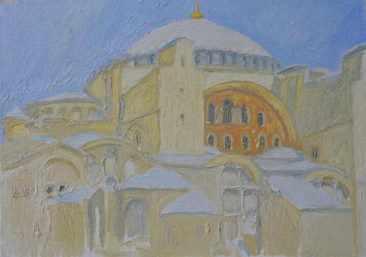 Painting titled "Hagia Sophia of Con…" by Hennadii Volokitin, Original Artwork, Oil