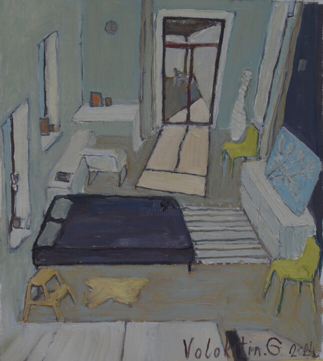 Pintura intitulada "Bedroom" por Hennadii Volokitin, Obras de arte originais, Óleo
