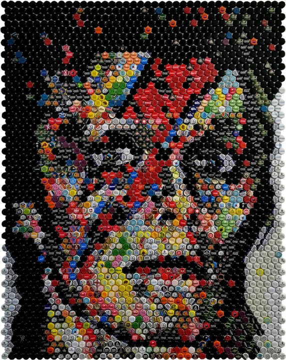 Collagen mit dem Titel "David Bowie - Ziggy…" von Henning Leuschner, Original-Kunstwerk, Collagen