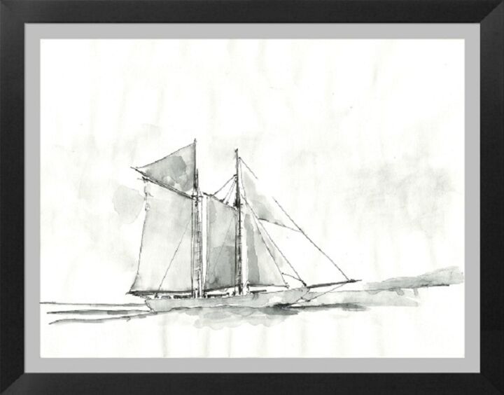 Drawing titled "Gaff schooner" by Henohut, Original Artwork