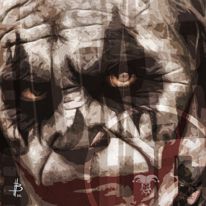 Digital Arts titled "Jocker 01" by Henri Brune, Original Artwork, Digital Painting Mounted on Plexiglass