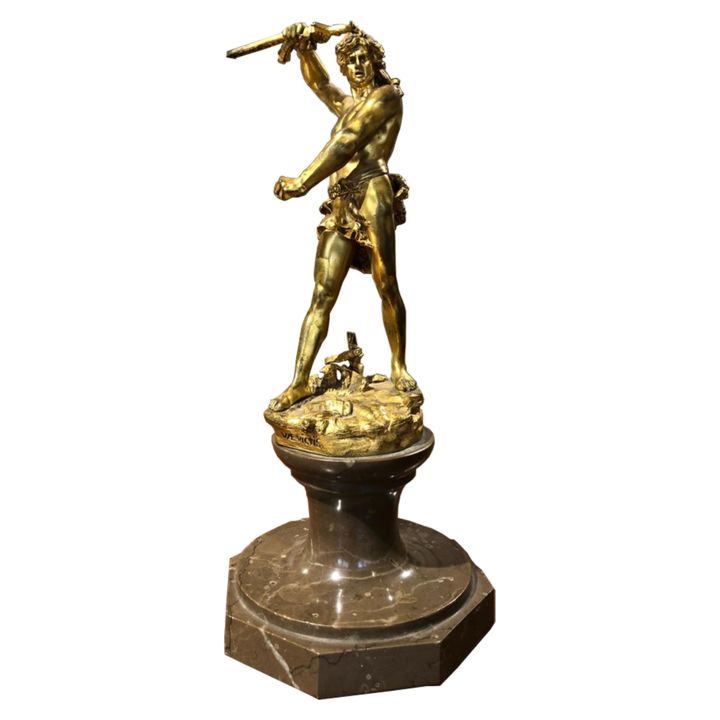 Skulptur mit dem Titel "Vae Victis" von Henri Desire Gauquie, Original-Kunstwerk, Bronze