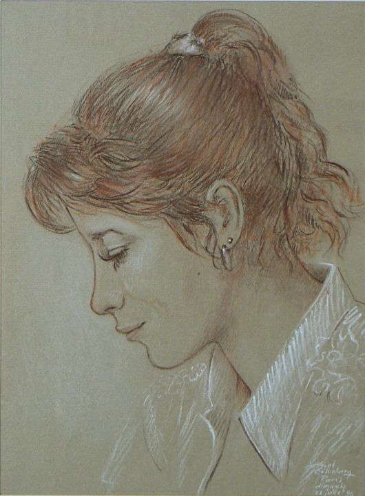 Drawing titled "Portrait M. de prof…" by Henri Eisenberg, Original Artwork, Pastel