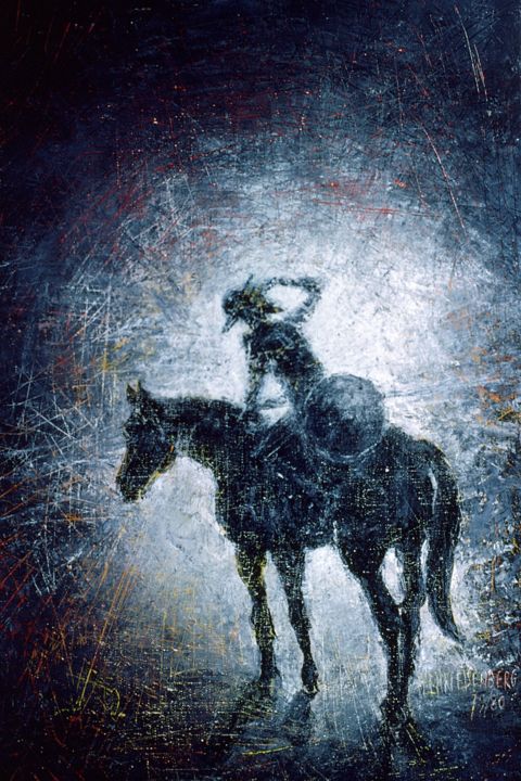 Painting titled "Don Quichotte ébloui" by Henri Eisenberg, Original Artwork, Acrylic