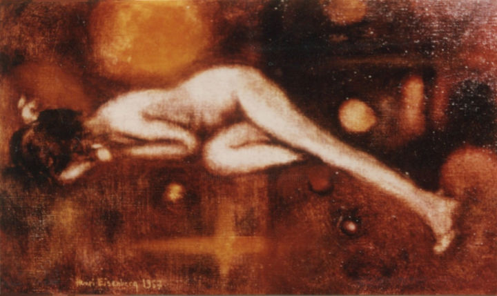 Peinture intitulée "Nu allongé" par Henri Eisenberg, Œuvre d'art originale, Huile Monté sur Châssis en bois