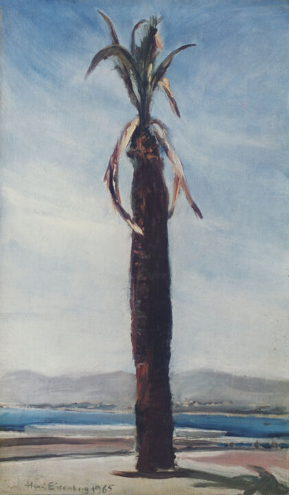 Peinture intitulée "Palmier malade" par Henri Eisenberg, Œuvre d'art originale, Huile Monté sur Châssis en bois